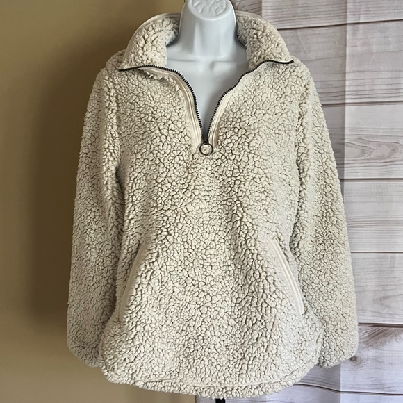 Cozy Sherpa Pullover Sweater Shacket NWOT - Picture 3 of 10